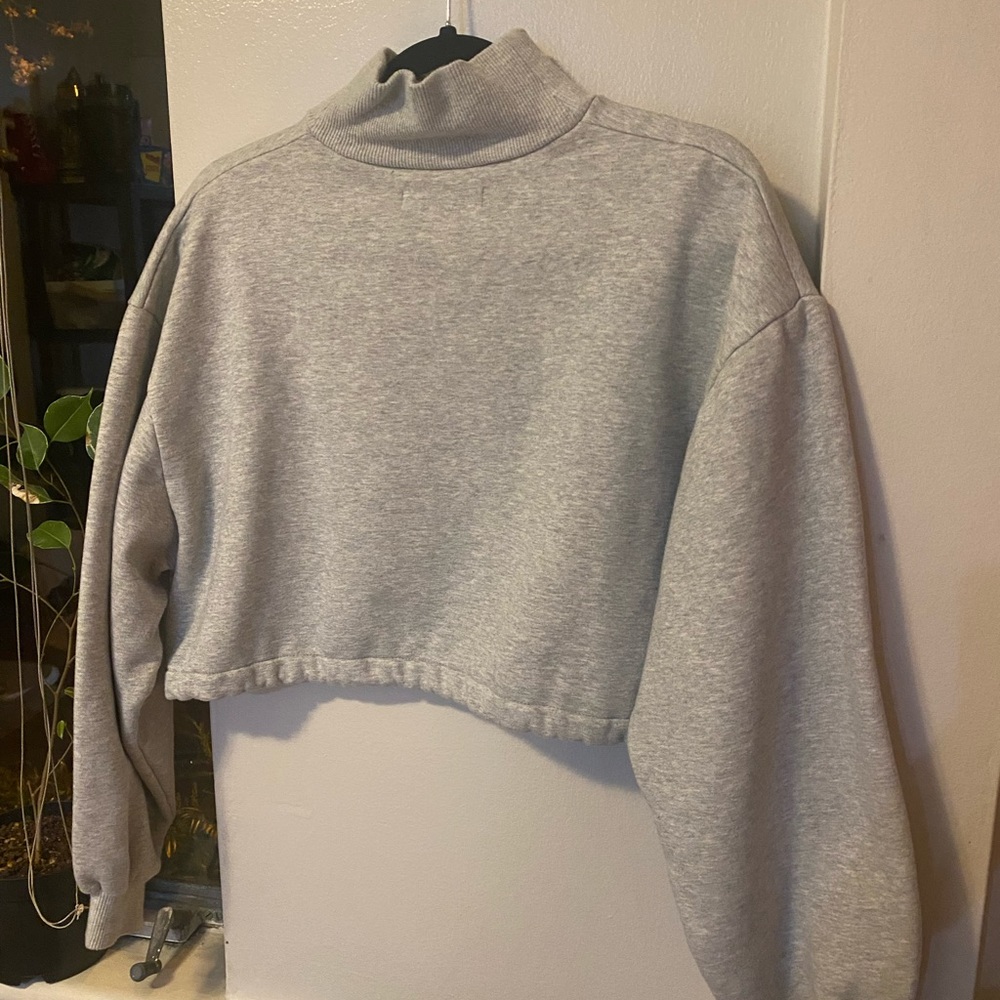 Oak and Fort cropped sweater with high neck